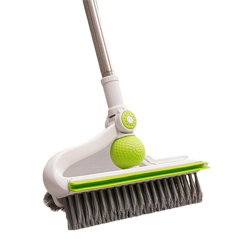 ABBP-Floor Scrub Brush With Long Handle, Stiff Bristle Scrubber For Cleaning Bathroom, Patio, Pool, Kitchen, Wall