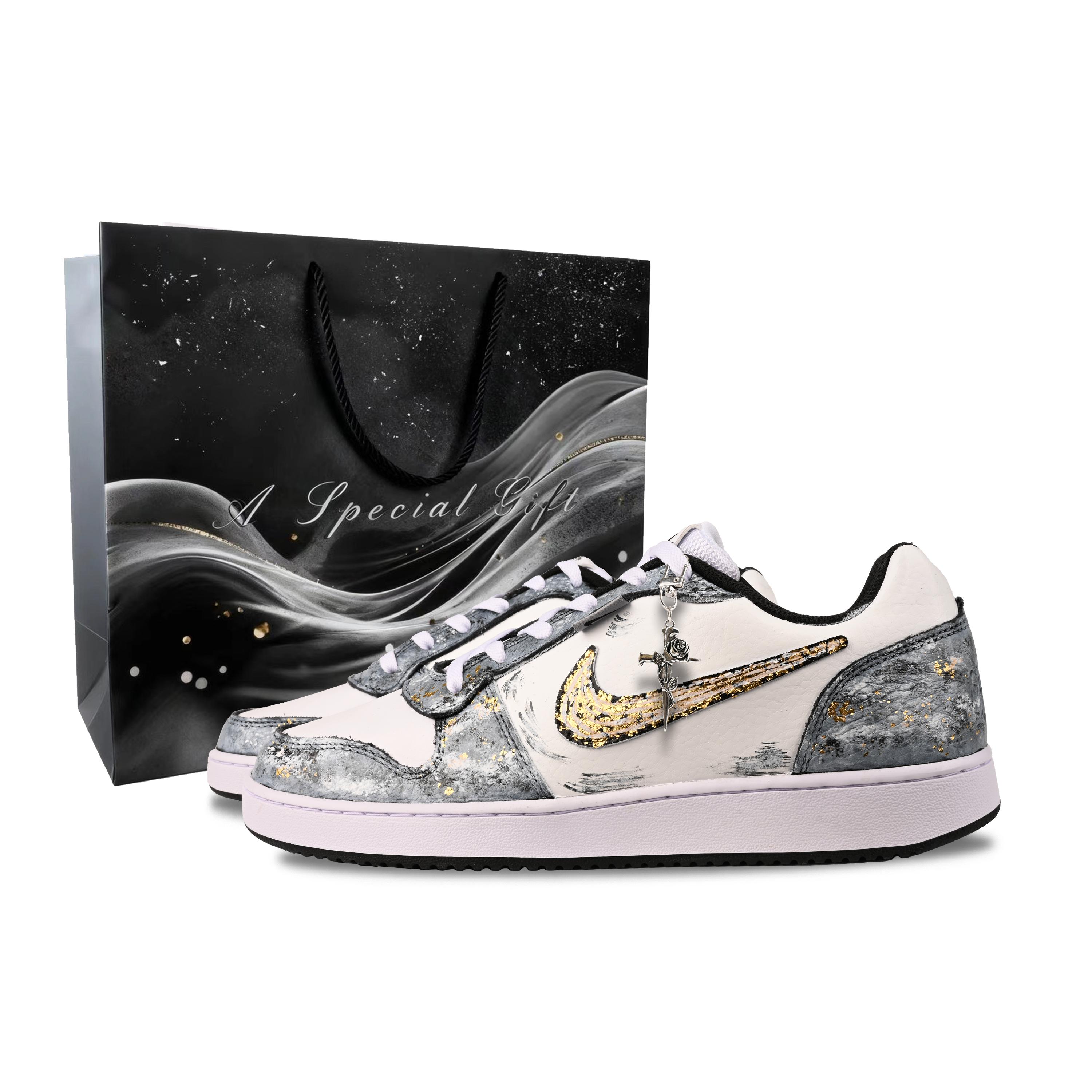 Nike EBERNON Ink Blue Gilded Shadow Slip Resistant Abrasion Resistant Slip Resistant Abrasion Resistant Low top AQ1774-102(Team1421-) 41