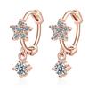 New Arrival Female Pendientes 925 Sterling Silver Flower Micro Pave AAA Zircon Earrings for Women Girl Jewelry Oorbellen Brincos