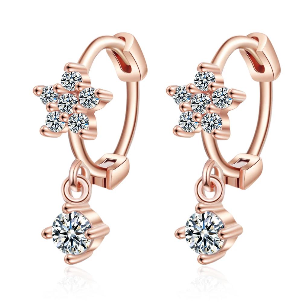 New Arrival Female Pendientes 925 Sterling Silver Flower Micro Pave AAA Zircon Earrings for Women Girl Jewelry Oorbellen Brincos