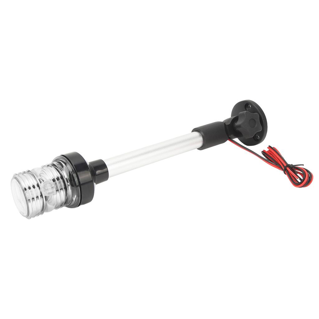 12in LED Fold Down 360 Degree All Round Anchor Navigation Light Stern Pole Lamp with Aluminum Alloy Base for Fishing