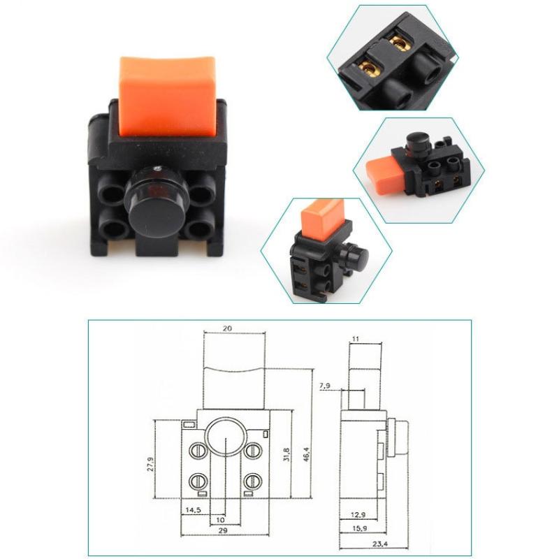 1/4Pcs Ac250V6A Dual Electric Off-Lock Pole Replacement Accessories Chain Trigger Switch Circular Saw Saw Tools For 5900B