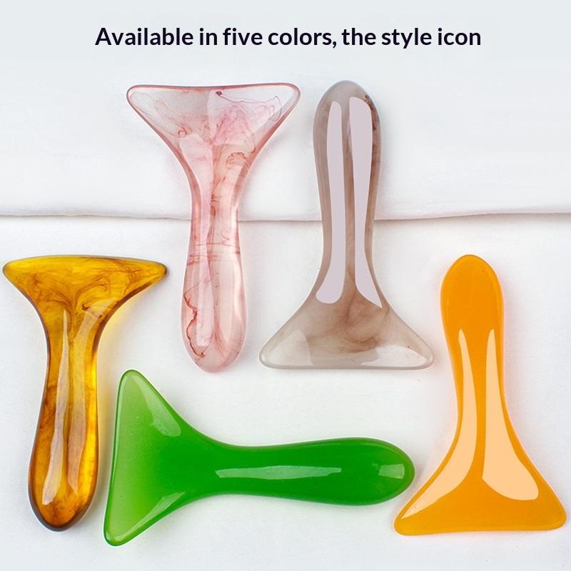 1Pcs Triangle Shaped Beauty Guasha Massage Board Resin Acupuncture Shiatsu Tool Facial And Full Body Universal Tired Relax