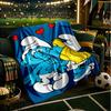 Blue Smur-f Characters Throws Blanket Flannel Blankets Plush for Couch Bed Gifts for Men Women Travel Picnic Blanket Christmas Fan Gifts