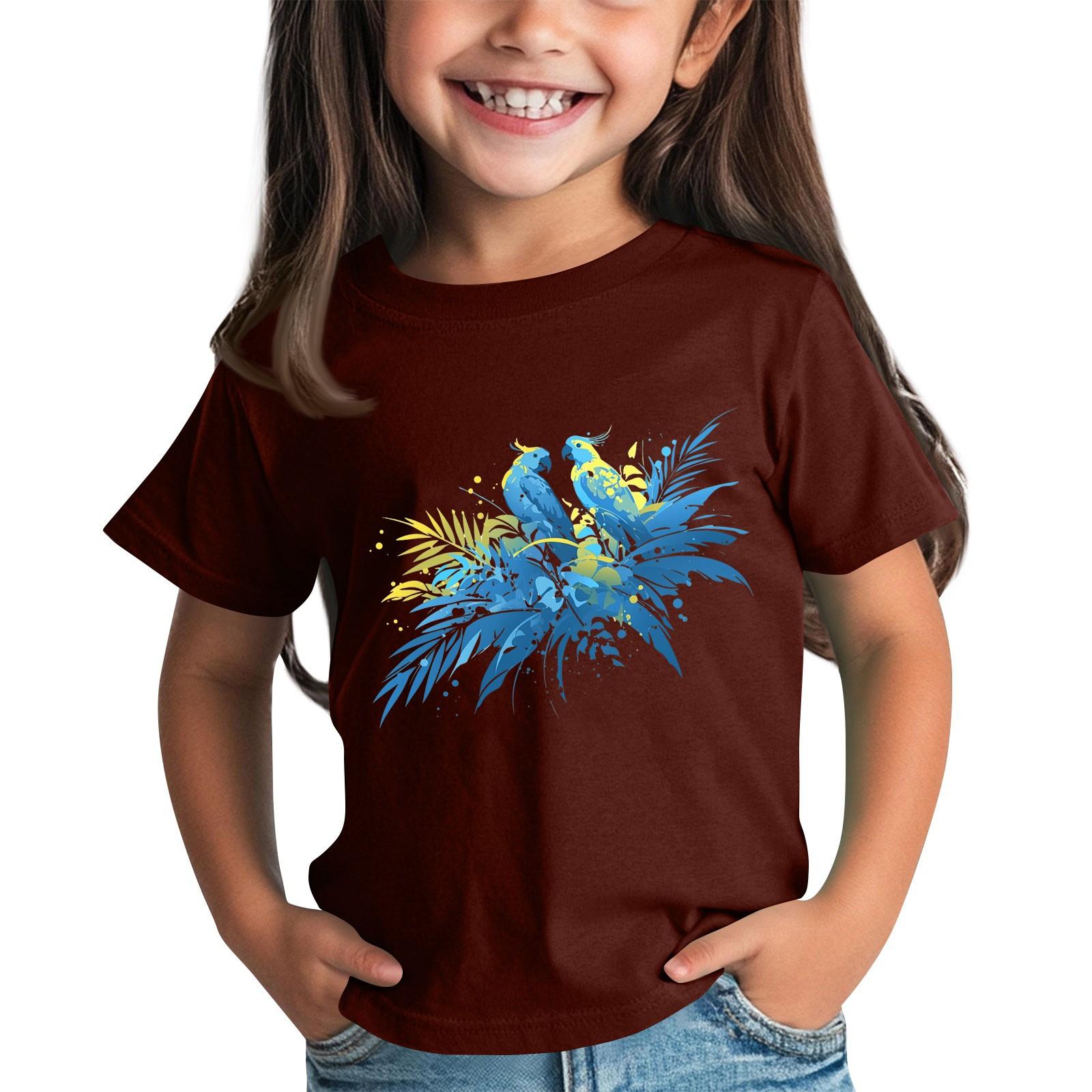 

Детская модная повседневная футболка с круглым вырезом и короткими рукавами 100 винный