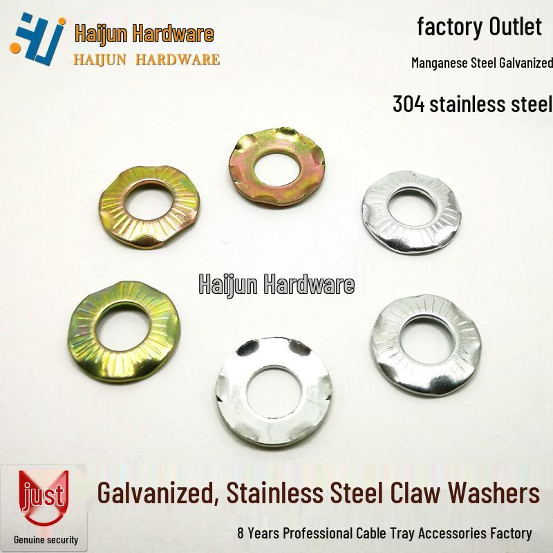 

M8 Stainless Steel Multi-Tooth Claw Washer M8 Electro-galvanized Claw Pad