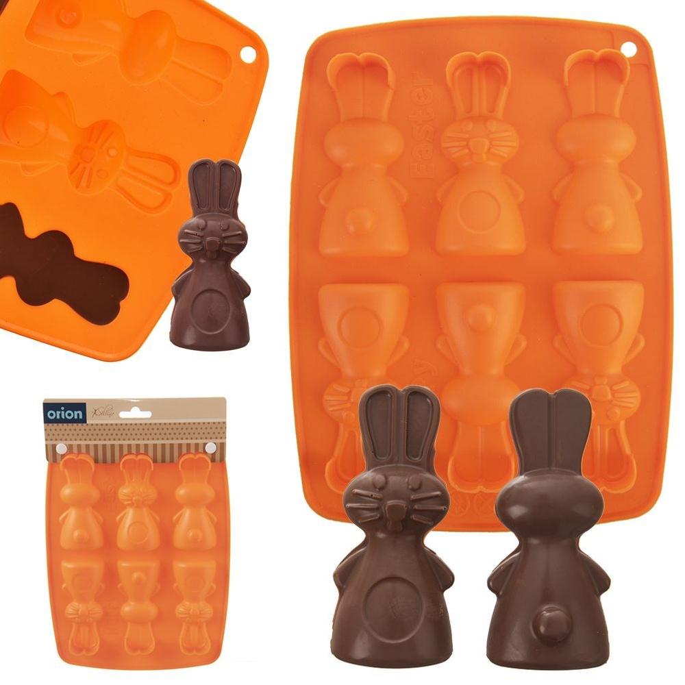 Silicone orange bunny cookie and praline mold SILLINIE