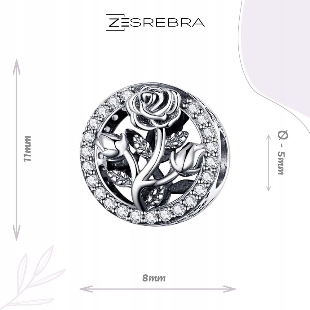Rose Charms 925 Rose Flower Bead Pendant Charms Pr 925