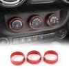3X Air ConditionButton Knob Ring Trim For Jeep Wrangler JK 11-17 & Compass 10-16