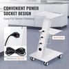 Trolley Cart Dental Lab Mobile Rolling Serving Cart 3 Layers with Socket