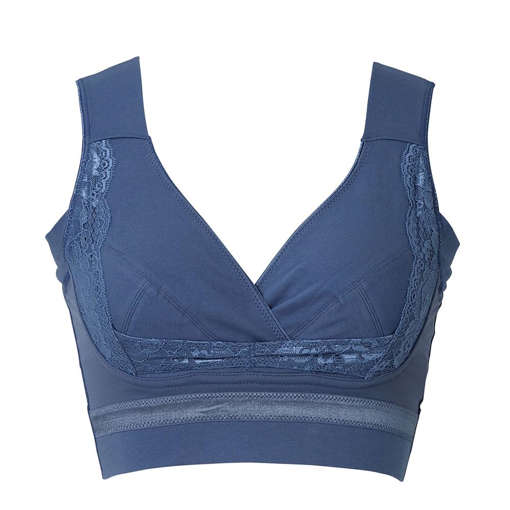 

Kaya Beauty Lab Wireless Shapewear Easy to Cotton Light Navy Bra, Wear, Blend, Women s,