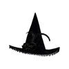 Lace Halloween Witch Hat Rose Party Props Flower Wizard Cap Cosplay Accessories Foldable Feather Halloween Cap Women Men