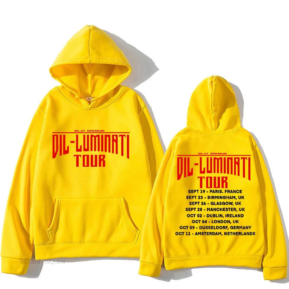 Dil-Luminati Tour Hoodie Diljit Dosanjh Long-sleeved Hip Hop Casual Sweatshirt With Hooded Fleece Clothes Gothic