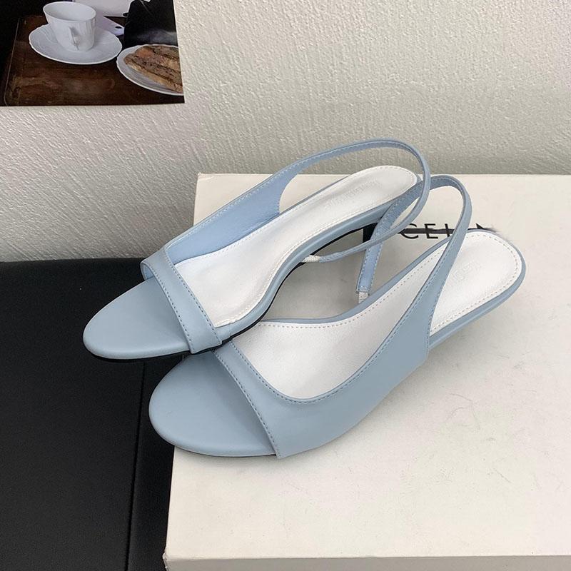 Fashion Round Toe Women Low Heel Sandals Shoes Female Slip On Footwear Casual Fashion Shallow Ladies Heeled Sandals Shoes Pumps