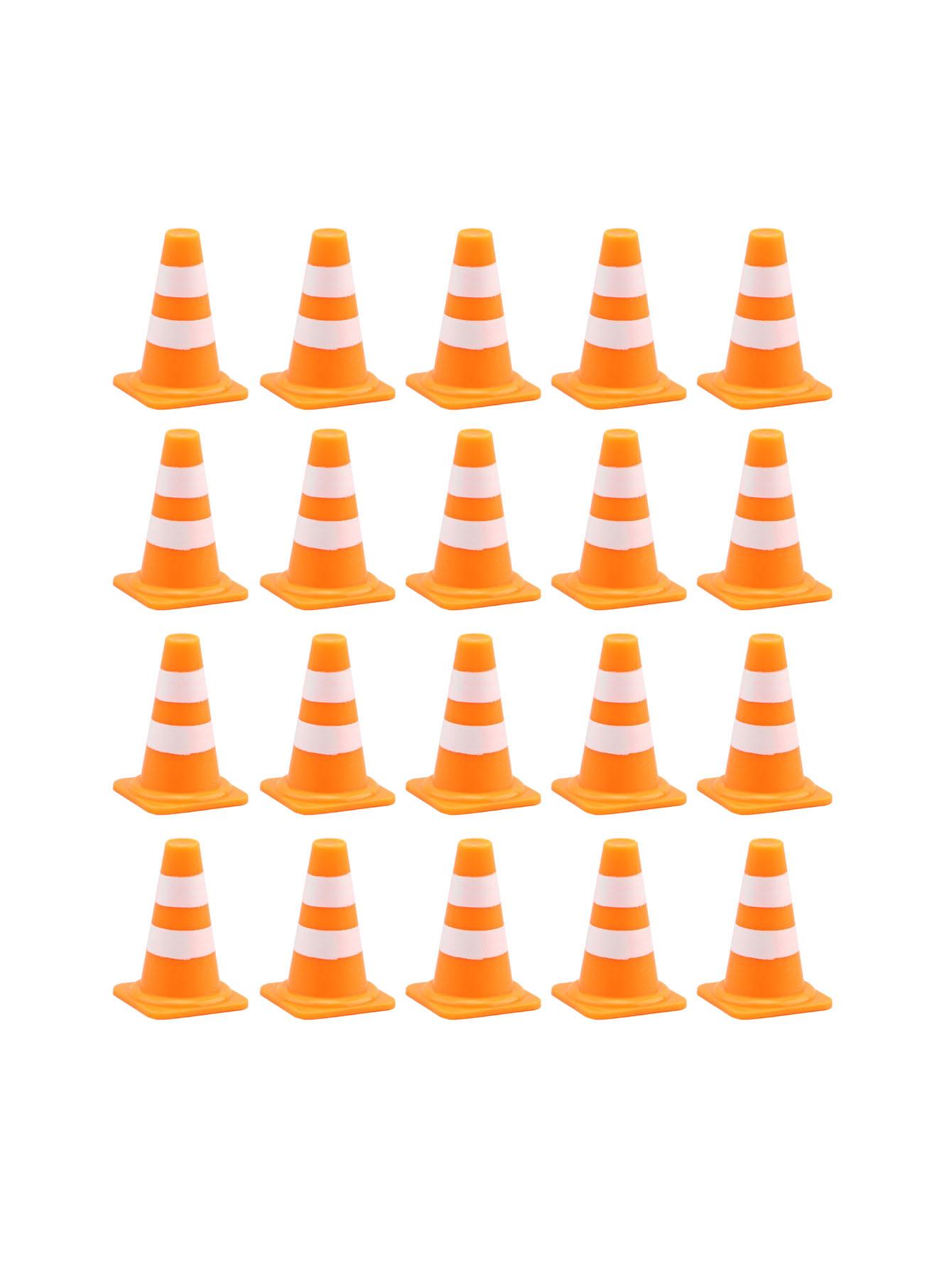 20pcs Mini Traffic Cones Miniature Traffic Cones Mini Traffic Signs Barricades Signs Traffic Scene Roadblock Construction Fun for All Ages