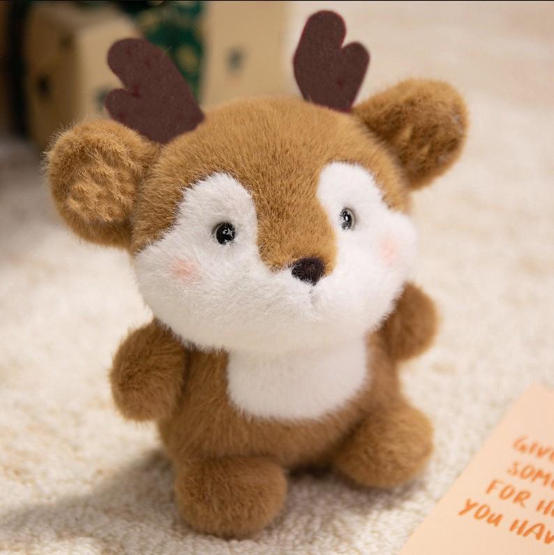 

Plush Doll Sitting Decorative Toy Soft Stuffed Animal Companion Figure for Home Office Shelf Display Collectible Gift Item One Size коричневий
