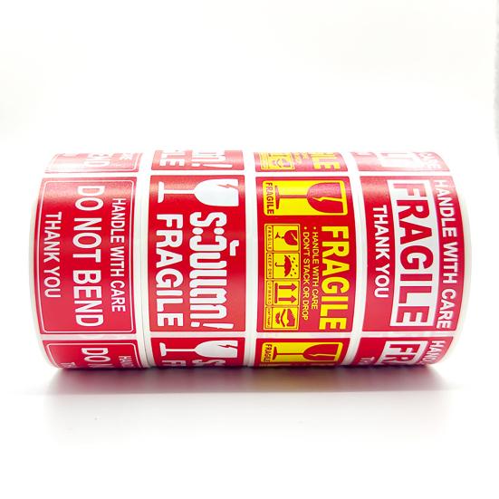 1 Roll Fragile Warning Label Sticker Self Adhesive Easy to Stick Eye-catching Handling Awareness Fragile Warning Label Tag for Shipper
