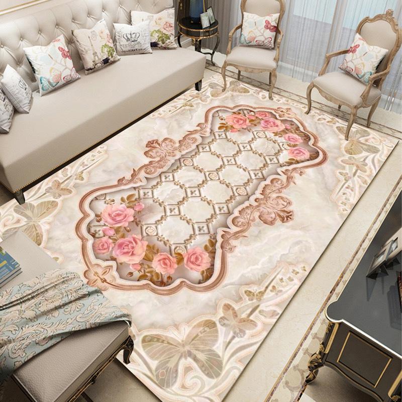 Pink Luxury Soft Carpets for Living Room Large Area Rugs Non-slip Easy Washable Floor Mat Bedroom Decor