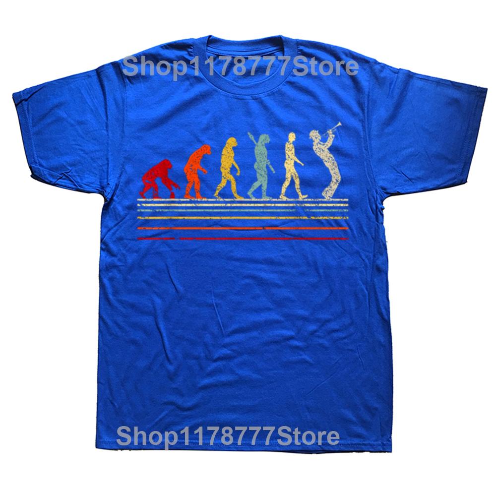 Funny Retro Jazz Music Evolution Trumpet Graphic Tshirts Men Womens Fashion Casual Tshirt 100 Cotton Loose Oversized T Shirt