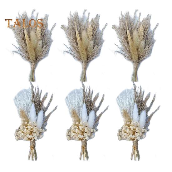 

6 шт. искусственный букет из сухоцветов в стиле бохо, мини-букет цветов своими руками, ваза для свадебной вечеринки, домашнего офиса, стола, центральное украшение B
