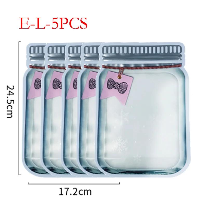 5PCS/set Travel Food Candy Ziplock Bags Portable Reusable Bottles Bags Seal Food Container Food Snack Zipper Bags wholesale