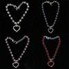 Bone Heart Pendant Rhinestone Necklace Collar for Puppy Pet