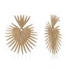 Shape Fan Stud Vintage Heart Ear Earrings Statement Party AVE