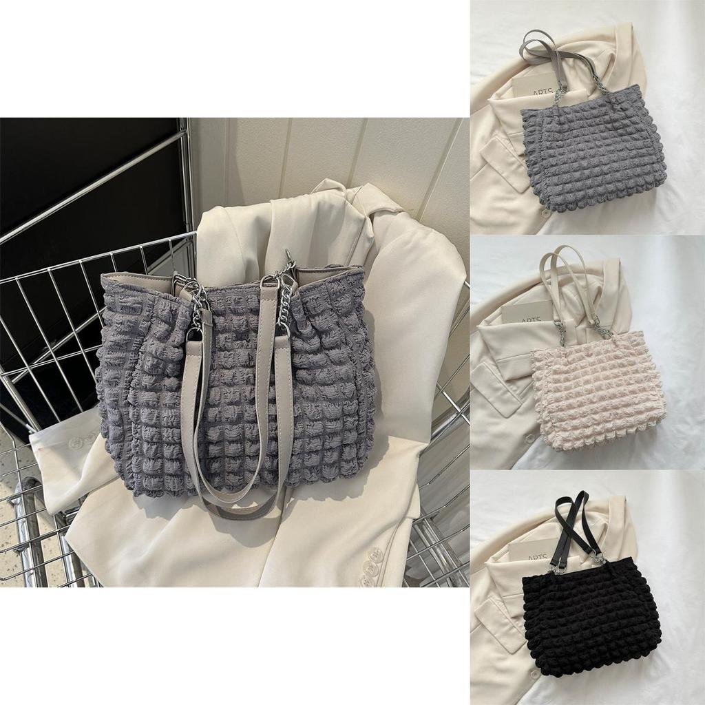 Lattice Wrinkled Vintage Crossbody Bag With Seams For Casual Outings