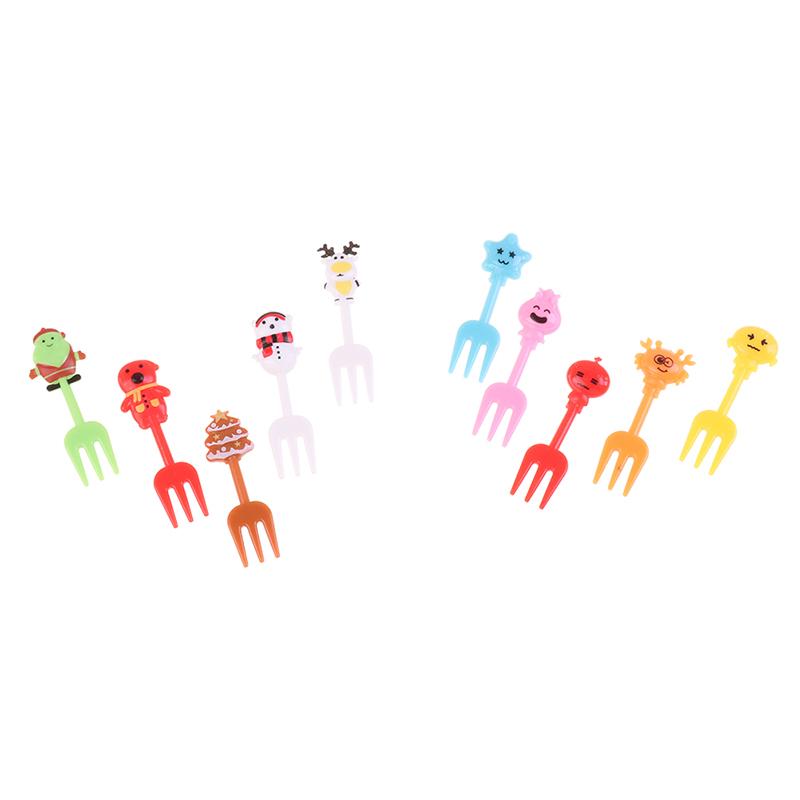 8/10/24Pcs Mini Fruit Forks For Children Toothpick Lunch Party Pick Dessert Fork Snack Decoration Bento Decorating