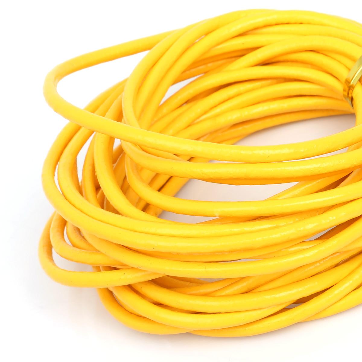 

Натуральная круглая кожаная нить для изготовления браслетов, ювелирных изделий, DIY, шнур, шнур 3mm 5M жёлтый