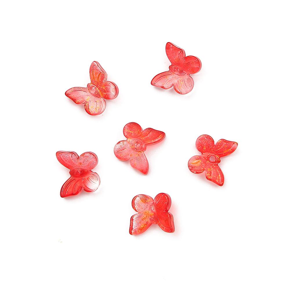 2000Pcs Butterfly Shape Beads Gradual Color Glass Beads For Jewelry Making