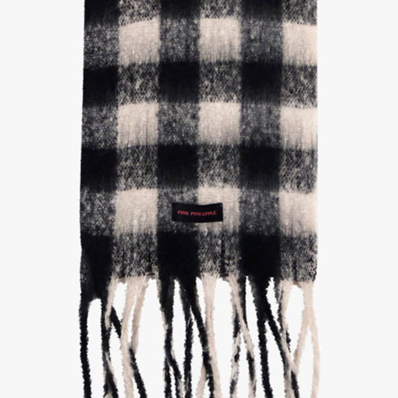 Pink PINEAPPLE WINTER BREEZE CHECK MUFFLER_BLACK