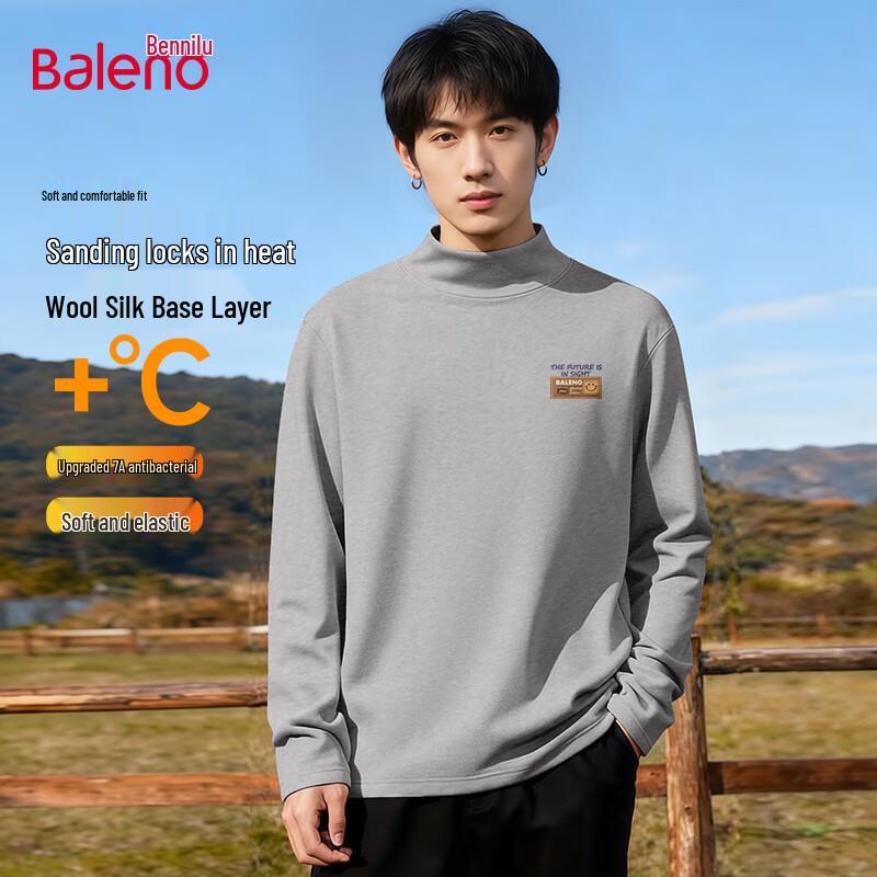 Baleno Men s Fleece-Lined Half Turtleneck Thermal T-Shirt L
