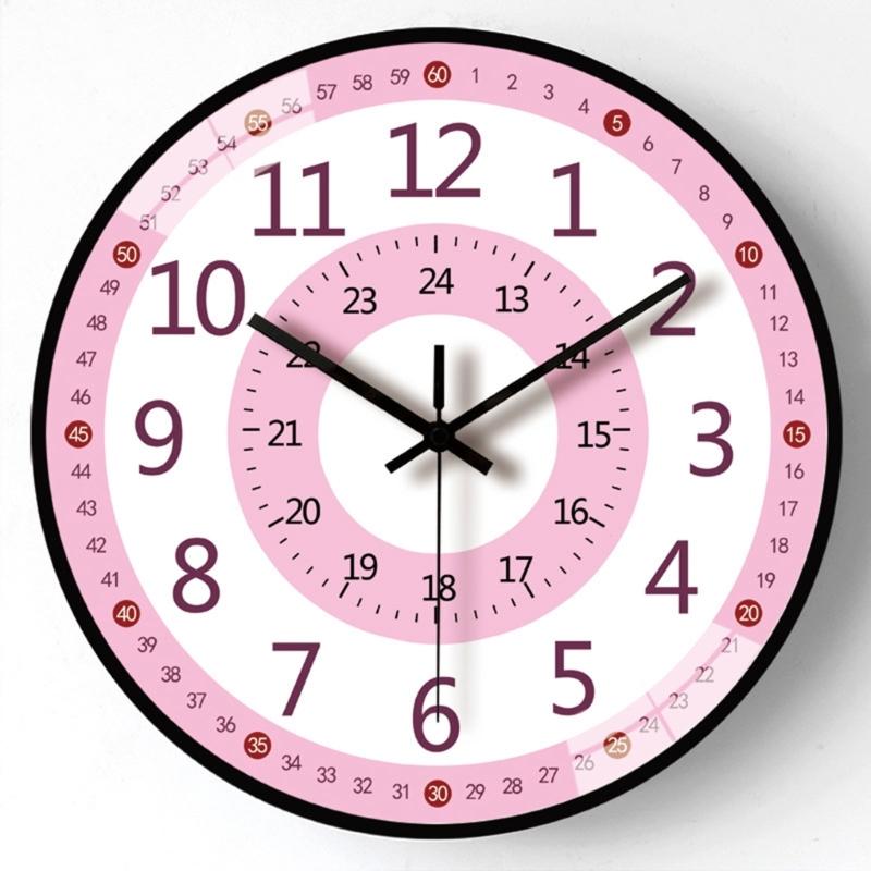 8Inch Cartoon Wall Clock For Kids Early Education Telling Time Teaching Clock With Easy To Read Number Time Management