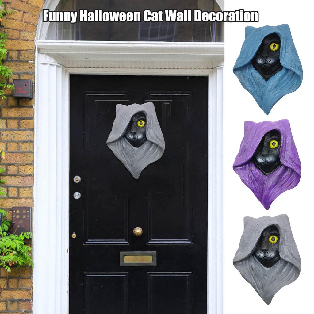 Interesting Halloween Mysterious Hat Cat Eye Atmosphere Decoration Home Door Decoration