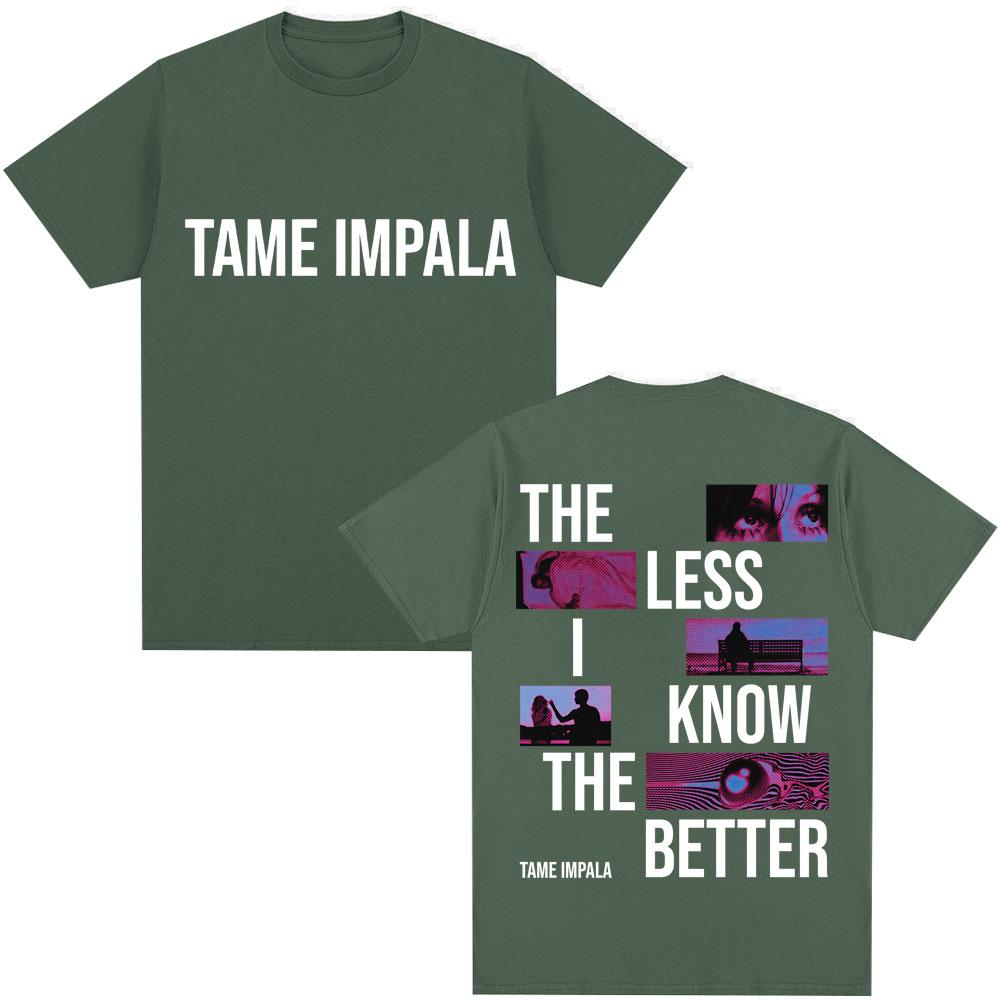 Rockband Tame Impala The Less I Know The Better T-Shirt Herren Vintage Hip Hop Gothic T-Shirts Baumwolle Lässig Übergroßes T-Shirt
