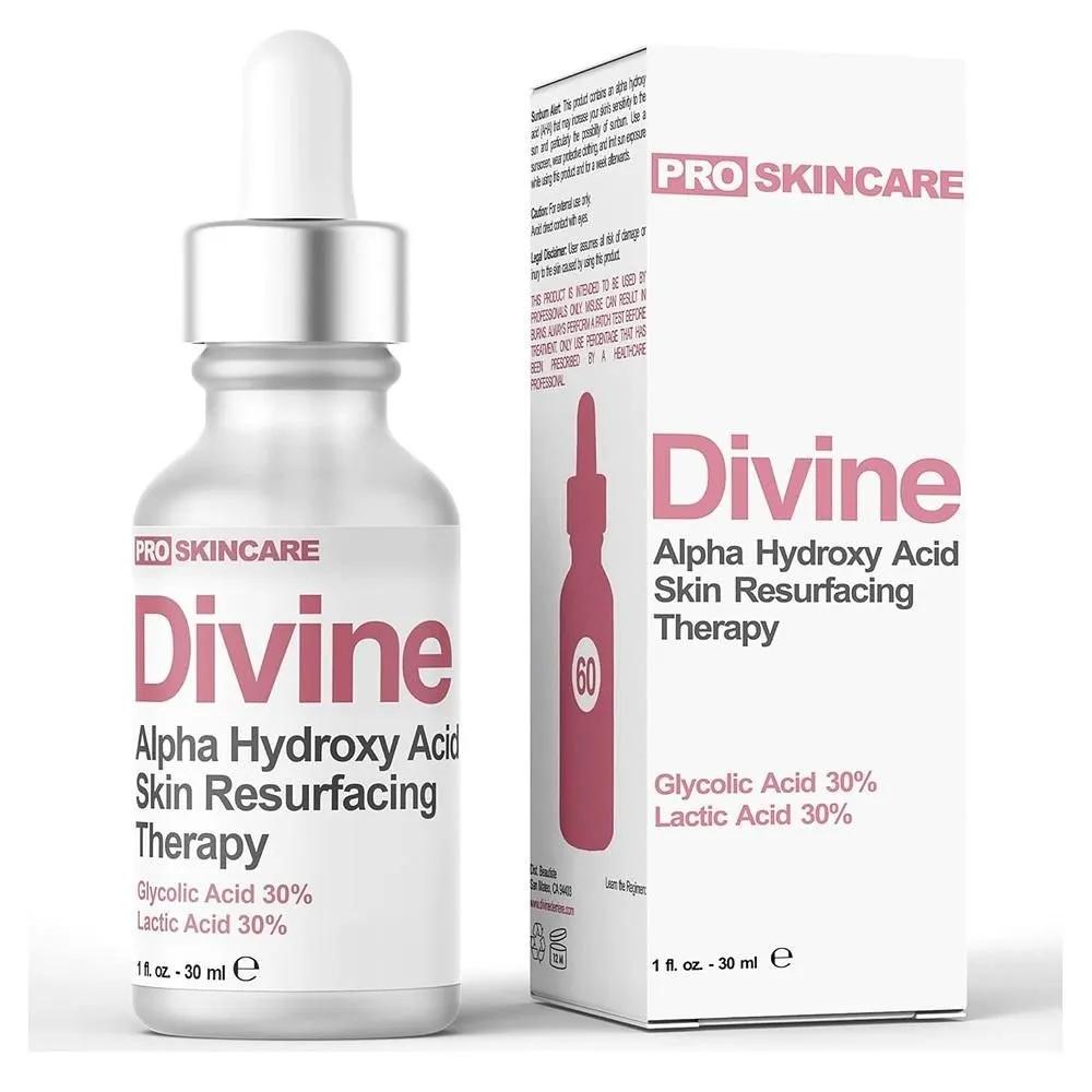 Divine Glycolic Acid Serum 30ml 1 Pack Glycolic Acid & Lactic Acid Peeling Solution - SKIN PERFECTING 60% AHA