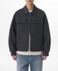 Nylon Crease Double Pocket Zip-Up Jacket [Grey]