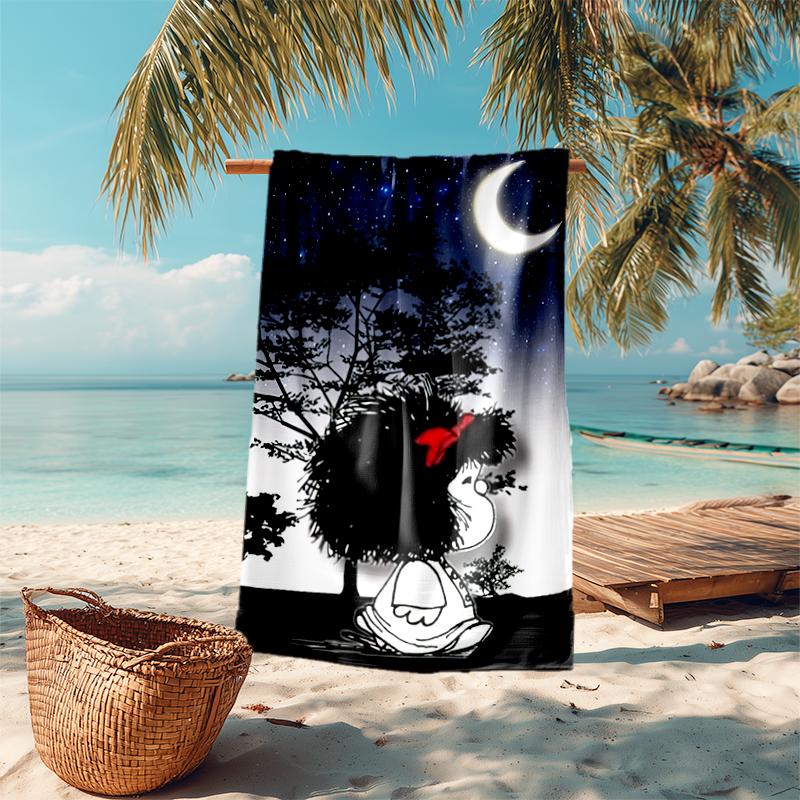 Mafalda Beach Towel Outdoor Camping Beach Towel for Vacation Swim Outdoor Pool Absorbent Bath Towel