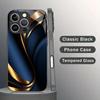 Advanced texture pattern tempered glass phone case suitable for iPhone 17 16 15 14 13 12 11 Pro Max Plus shockproof back cover