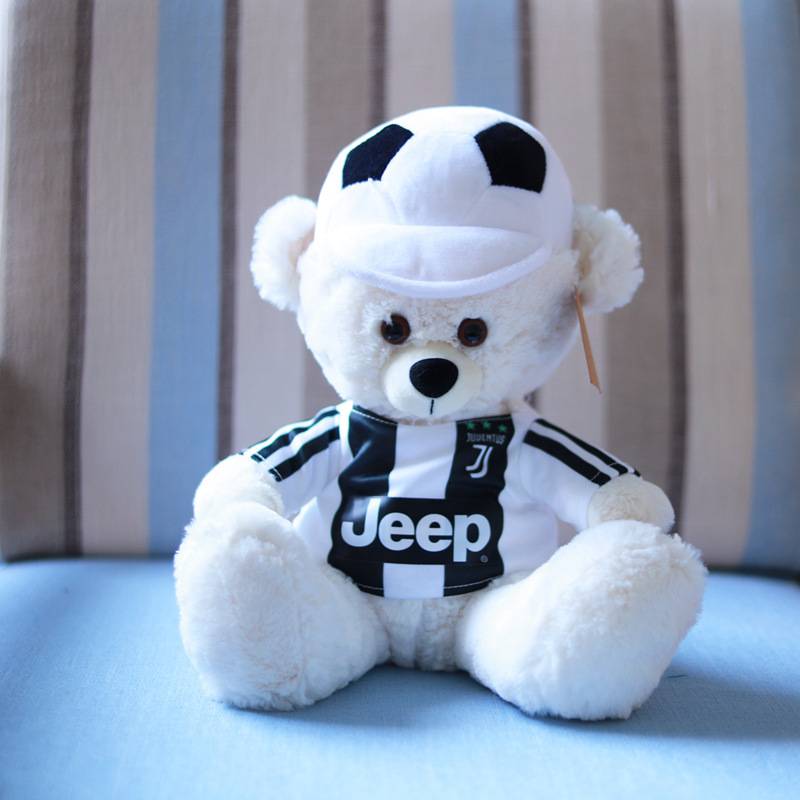 Messi Ronaldo Plush Bear Toy Stuffed Doll In Juventus Barcelona Jersey Kids  Gift