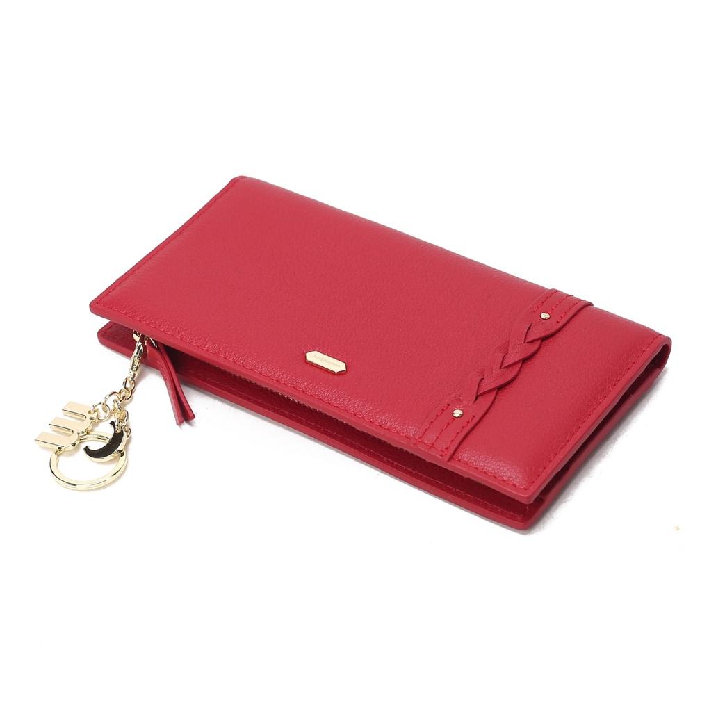 Mari eclaire 18.5 10 100% natural cowhide long wallet