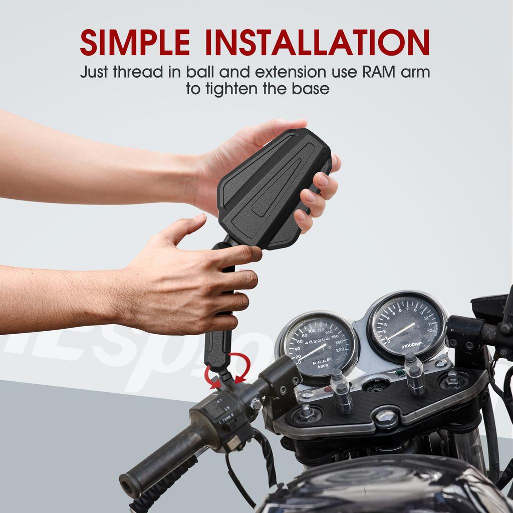 Esploratori Motorcycle Upgraded Esploratori Motorcycle Explorer Rearview Mirrors with a Handlebar Mounting Frame and Compatible with City and Dirt