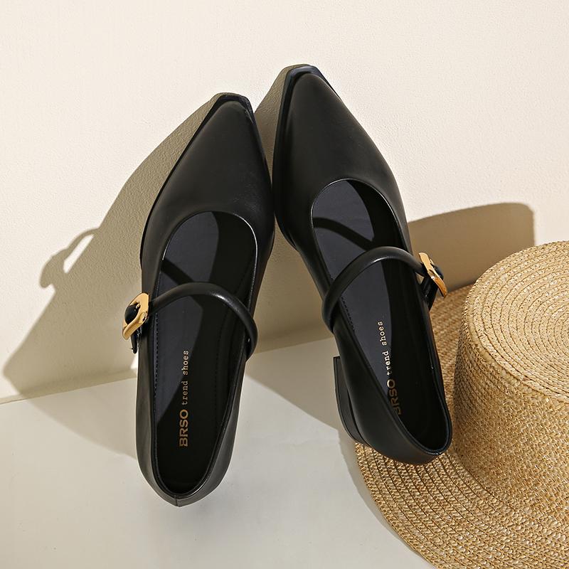 Fashion Aphixta 2025 Classic Pointed Toe Mary Janes Women Heels Pump 2.5cm Med Heel Elegant Shoes Shallow Plus Size 43 Pumps