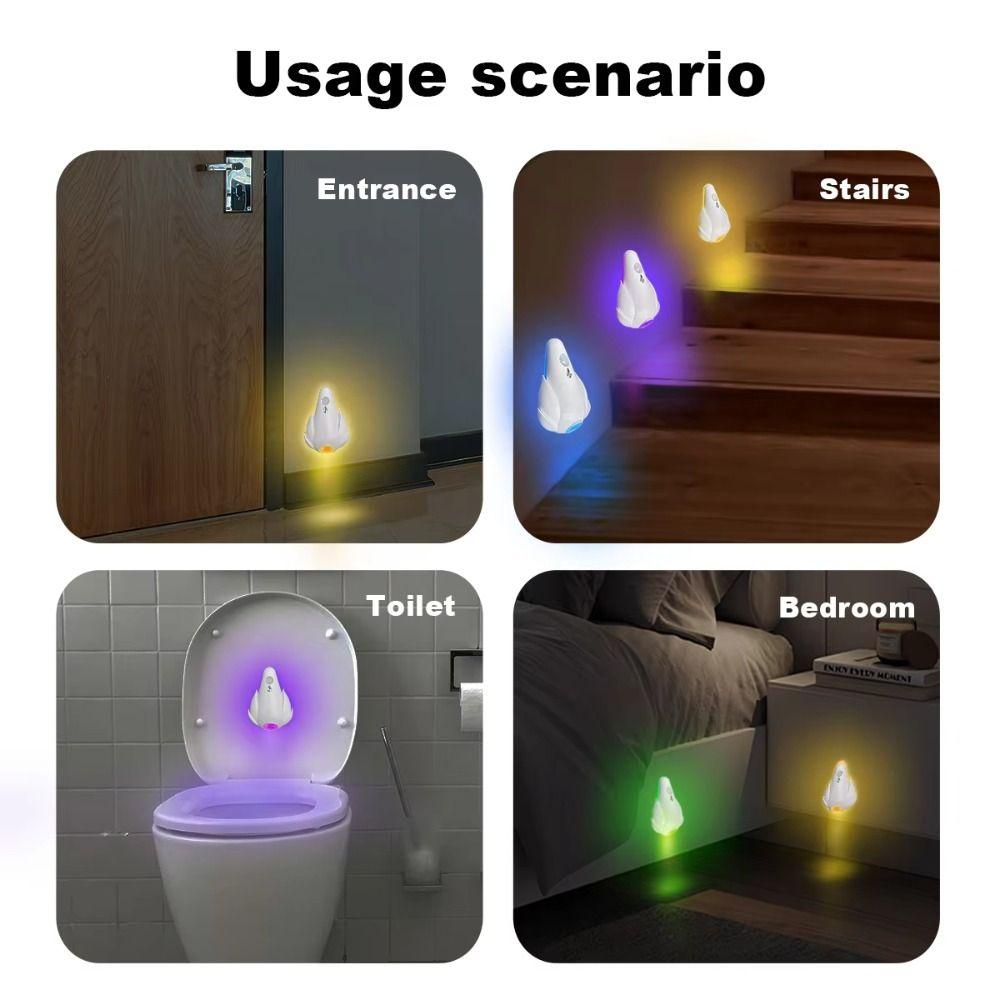 USB Rechargeab Smart Motion Sensor Night Light Human Body Detection 7Color Toilet Bowl Light Ambient Lighting Energy Saving