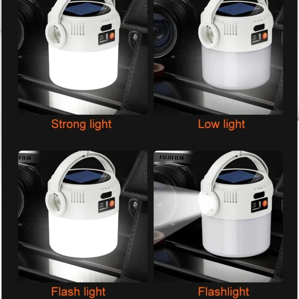 Outdoor portable mobile power light Type-C charging LED hanging multi gear tent light suitable for camping, hiking, and fishing