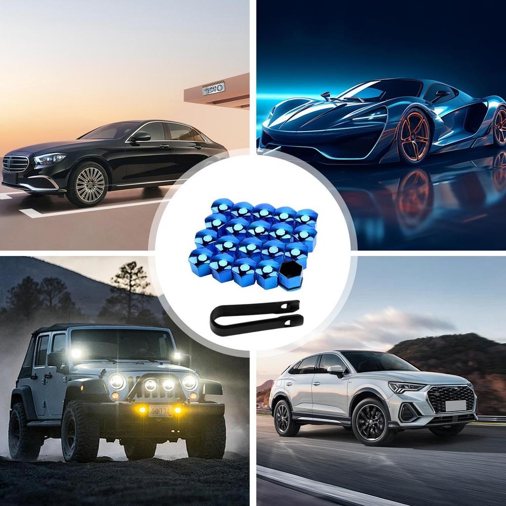 Bolt Cap Colorful Car Tire Wheel Nut Cover Universal Red Blue Glossy Truck