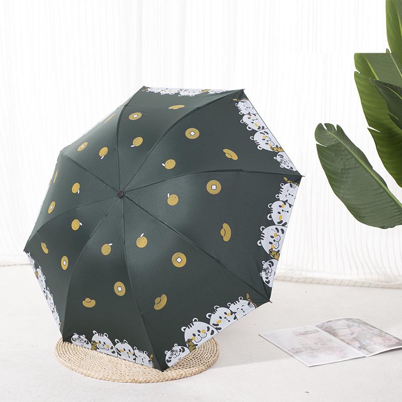 Parasol con Logo Personalizado Paraguas Plegable de Dibujos Animados - Doble Uso, Anti-UV, Para Lluvia o Sol