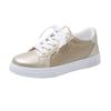 Trend summer and autumn new board shoes women's casual fashion 2025 spring gold and silver British style large size personalized white shoes