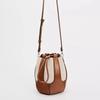 Canvas Drawstring Bucket Bag for Women Designer Handbags Luxury Shoulder Bags Crossbody Bags Phone Clutch Patchwork